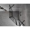 Mexen Mist asymmetrische fünfeckige Duschkabine, öffnend, rechts 90 x 100 cm, schwarzes Karo, schwarz - 8A8-090-100-70-77-P