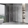 Mexen Mist L fünfeckige asymmetrische Duschkabine mit Flügeltür 80 x 90 cm, transparent, Chrom - 8A8L-080-090-01-00
