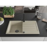 Mexen Bruno Granitspüle 1-becken mit Abtropffläche und Küchenarmatur Rita, beige - 6513-69-670300-70