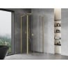 Mexen Mist L fünfeckige Duschkabine mit Schwenktür 100 x 100 cm, transparent, gebürstetes Gold - 8A8L-100-100-55-00