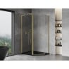 Mexen Mist L fünfeckige asymmetrische Duschkabine mit Klapptür 100x90 cm, transparent, gebürstetes Gold - 8A8L-100-090-55-00