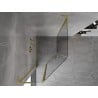 Mexen Mist L Fünfeck-Duschkabine asymmetrisch Schwenktür 80x100 cm, transparent, gebürstetes Gold - 8A8L-080-100-55-00