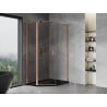 Mexen Mist L Fünfeckige asymmetrische Duschkabine 80x90 cm, transparent, gebürstetes Kupfer - 8A8L-080-090-65-00