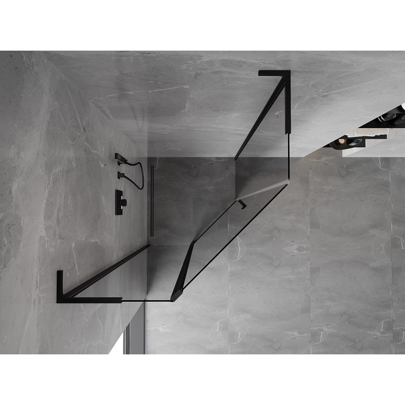 Mexen Mist L Fünfeck-Duschkabine Drehbar 100 x 100 cm, transparent, schwarz - 8A8L-100-100-70-00