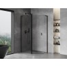 Mexen Mist L asymmetrische Fünfeck-Duschkabine mit Schwingtür 100 x 90 cm, transparent, schwarz - 8A8L-100-090-70-00