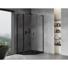 Mexen Mist L asymmetrische Fünfeck-Duschkabine mit Drehfunktion 80 x 90 cm, transparent, schwarz - 8A8L-080-090-70-00