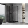Mexen Mist L asymmetrische Fünfeck-Duschkabine, schwenkbar 90 x 100 cm, transparent, schwarz - 8A8L-090-100-70-00
