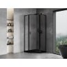 Mexen Mist L fünfeckige Duschkabine, rechte Tür 80 x 80 cm, schwarzer Rahmen, schwarz - 8A8L-080-080-70-70-P