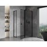 Mexen Mist L fünfeckige asymmetrische Duschkabine rechts 100 x 80 cm, schwarzer Rahmen, schwarz - 8A8L-100-080-70-70-P
