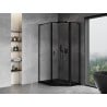 Mexen Mist L asymmetrische Fünfeck-Duschkabine, rechte Tür 80 x 100 cm, schwarzer Rahmen, schwarz - 8A8L-080-100-70-70-P
