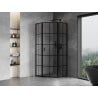 Mexen Mist L Fünfeck-Duschkabine, rechte Tür, 80 x 80 cm, schwarzes Gitter, schwarz - 8A8L-080-080-70-77-P