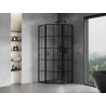 Mexen Mist L Fünfeck-Duschkabine, rechte Tür 90 x 90 cm, schwarzes Gitter, schwarz - 8A8L-090-090-70-77-P