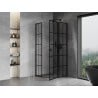 Mexen Mist L Fünfeck-Duschkabine, rechte Tür 90 x 90 cm, schwarzes Gitter, schwarz - 8A8L-090-090-70-77-P