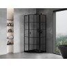 Mexen Mist L Fünfeck-Duschkabine rechts öffnend 100 x 100 cm, schwarzes Gitter, schwarz - 8A8L-100-100-70-77-P