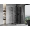 Mexen Mist L Fünfeck-Duschkabine rechts öffnend 100 x 100 cm, schwarzes Gitter, schwarz - 8A8L-100-100-70-77-P