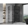 Mexen Mist L asymmetrische fünfeckige Duschkabine, rechts, 90 x 80 cm, schwarzes Gitter, schwarz - 8A8L-090-080-70-77-P