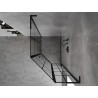 Mexen Mist L fünfeckige asymmetrische Duschkabine rechts öffnend 80 x 90 cm, schwarzes Gitter, schwarz - 8A8L-080-090-70-77-P