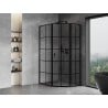 Mexen Mist L fünfeckige asymmetrische Duschkabine rechts öffnend 80 x 90 cm, schwarzes Gitter, schwarz - 8A8L-080-090-70-77-P