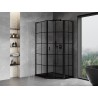 Mexen Mist L fünfeckige asymmetrische Duschkabine rechts öffnend 80 x 90 cm, schwarzes Gitter, schwarz - 8A8L-080-090-70-77-P