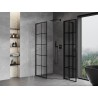 Mexen Mist L fünfeckige asymmetrische Duschkabine rechts öffnend 80 x 90 cm, schwarzes Gitter, schwarz - 8A8L-080-090-70-77-P