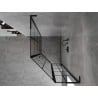 Mexen Mist L fünfeckige asymmetrische Duschkabine rechts öffnend 80 x 100 cm, schwarzes Gitter, schwarz - 8A8L-080-100-70-77-P