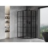 Mexen Mist L fünfeckige asymmetrische Duschkabine rechts öffnend 80 x 100 cm, schwarzes Gitter, schwarz - 8A8L-080-100-70-77-P