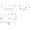 Mexen Parma freistehende Badewanne aus Konglomerat 160 x 95 cm, weiß matt - 57231609500
