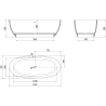 Mexen Torino freistehende Wanne aus Konglomerat 155 x 78 cm, weiß matt - 57271557800