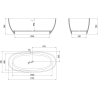 Mexen Torino freistehende Wanne aus Konglomerat 175 x 78 cm, Beton matt - 57271757861
