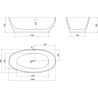 Mexen Bilbao freistehende Badewanne 180 x 90 cm, weiß, Überlauf gebürstetes Nickel - 51311809000-97