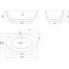 Mexen Nike freistehende Badewanne 175 x 100 cm, weiß, Überlauf gold - 54071751000-50