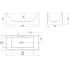 Mexen Vigo freistehende Badewanne 178,5 x 80 cm, weiß, Überlauf Roségold - 51251788000-60