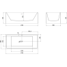 Mexen Vigo freistehende Badewanne 178,5 x 80 cm, weiß, Überlauf gold - 51251788000-50