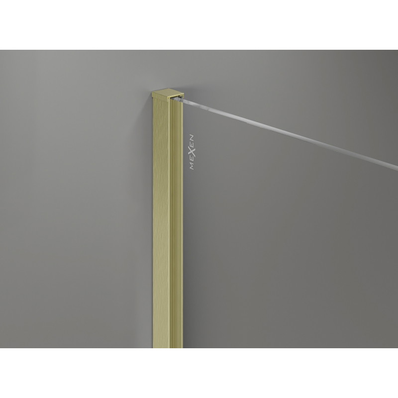 Mexen Uni-I2 Wandanschlussprofil für 10-mm-Duschwand, gebürstetes Gold - 800-00-55-X