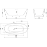 Mexen Lira freistehende Badewanne Muster 170 x 80 cm, weiß/schwarz, Überlauf gold gebürstet - 52831708075-55