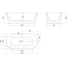 Mexen Oval Slim freistehende wandnahe Badewanne 170 x 80 cm, weiß, Überlauf gebürstet gold - 52661708000-55