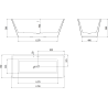 Mexen Tava freistehende Rillenbadewanne 170 x 75 cm, weiß, schwarze Überlauf - 52851707500-70