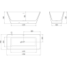 Mexen Velo Slim freistehende Badewanne 170 x 75 cm, weiß/schwarz, Überlauf gold - 52811707575-50