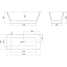 Mexen Velo Slim freistehende Wanne 170 x 75 cm, weiß/schwarz, Überlauf gun gray gebürstet - 52811707575-66