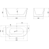 Mexen Oris freistehende, wandnahe, geriffelte Wanne 150 x 75 cm, weiß, Ablauf chrom - 52871507500-01