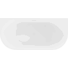 Mexen Oval freistehende Wandbadewanne 140 x 75 cm, weiß, weiße Überlauf - 52671407500-20