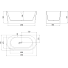 Mexen Oval freistehende an der Wand montierte Badewanne 150 x 75 cm, weiß, Überlauf gebürstetes Kupfer - 52671507500-65