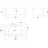 Mexen Oval freistehende, wandnahe Badewanne 160 x 80 cm, weiß, Überlauf chrom - 52671608000-01