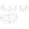 Mexen Mia freistehende Eckbadewanne links 150 x 75 cm, weiß, Überlauf Chrom - 52691507500L-01