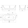 Mexen Mia Freistehende Eckbadewanne links 180 x 80 cm, weiß, Überlauf Roségold - 52691808000L-60