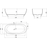 Mexen Pure Coral freistehende transparente Badewanne 170 x 80 cm, Chrom Stöpsel - 58071708004