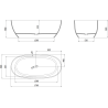 Mexen Pure schwarz freistehende transparente Badewanne 170 x 80 cm, Chromstopfen - 58071708013