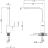 Mexen Cesar Granitspüle 1-beckig mit Abtropffläche und Küchenarmatur Rita, schwarz - 6514-77-670300-70