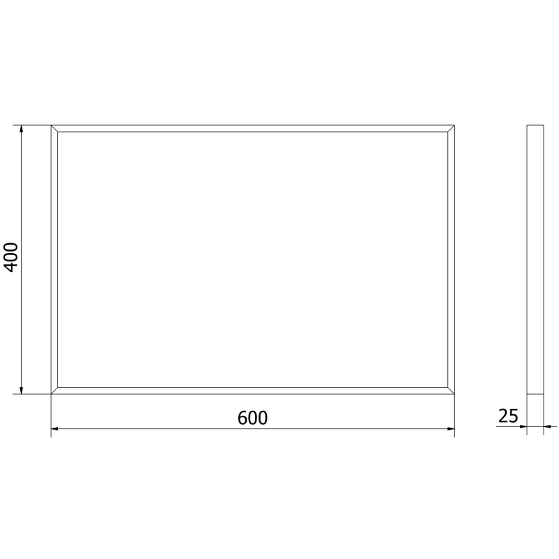 Mexen Loft rechteckiger Badezimmerspiegel 60 x 40 cm, goldener Rahmen - 9852-060-040-000-50