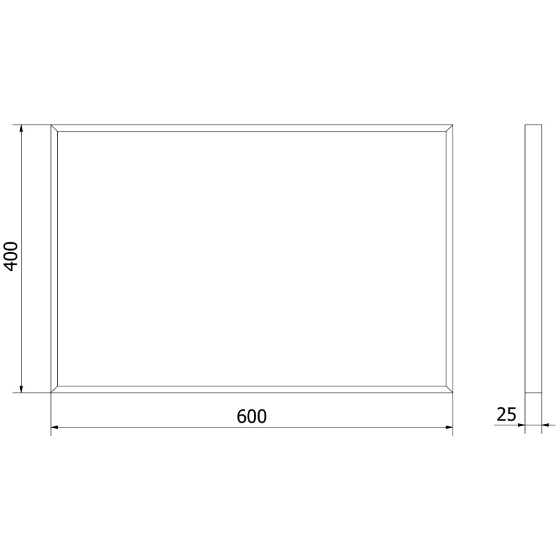 Mexen Loft Rechteckiger Badezimmerspiegel 60 x 40 cm, Rahmen in gebürstetem Gold - 9852-060-040-000-50